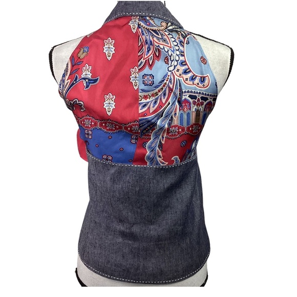 WORTH Paisley Boho Button Down Vest Size 10 - Picture 4 of 7